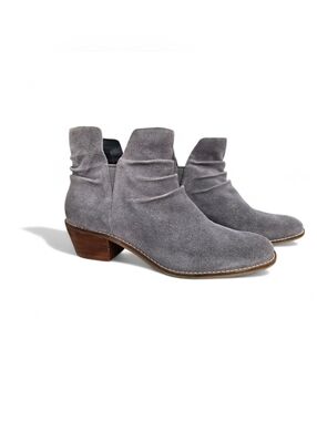 Cole Haan Alayna Suede Ankle Boots – Gray – Size 8B – Block Heel
